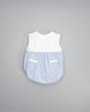 Linen romper with classic collar