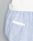Linen romper with classic collar
