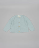 Cotton knit cardigan with eyelets