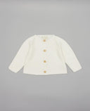 Cotton knit cardigan with eyelets
