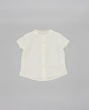 Linen short sleeve mao collar shirt
