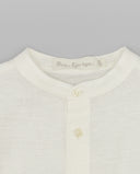 Camisa bebé lino color crudo cuello mao con botones Fina Ejerique, talla 12 meses