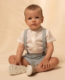 Linen short sleeve mao collar shirt