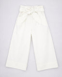 Poplin trousers with tie belt