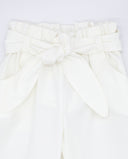 Poplin trousers with tie belt
