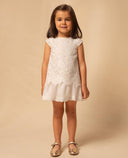 Embroidered batiste dress with short sleeves
