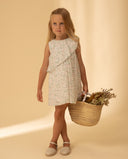 Leaf print organza dress