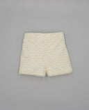 Embroidered shorts with floral eyelet and guipure trim