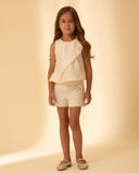 Lyocell blouse with front ruffle