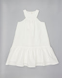 Piqué dress with inset shoulders