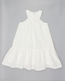 Piqué dress with inset shoulders