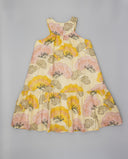 Large floral print dress with inset shoulders