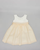 Gazar dress with contrast panels