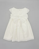Vestido gazar con entredoses y lazada
