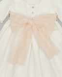 Vestido piqué con puntilla y lazada