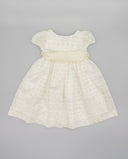 Embroidered sedeta dress with bow