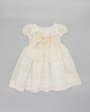 Vestido sedeta bordada con lazada