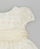 Vestido sedeta bordada con lazada