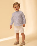 Five-pocket twill shorts with adjustable waist