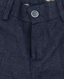 Tailored linen shorts with welt pockets and adjustable waist